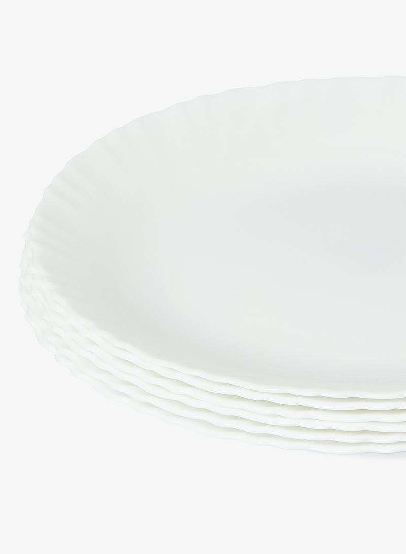 ايست من نون طقم أطباق عشاء كبيرة 10 بوصة مجموعة من 6، أطباق زجاجية بيضاء خفيفة الوزن، آمنة في غسالة الصحون والميكروويف - Image 3